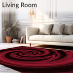 Crimson Swirl Vortex Rug