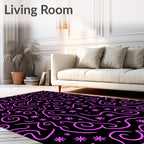 Whimsical Pink Swirl Starburst Rug