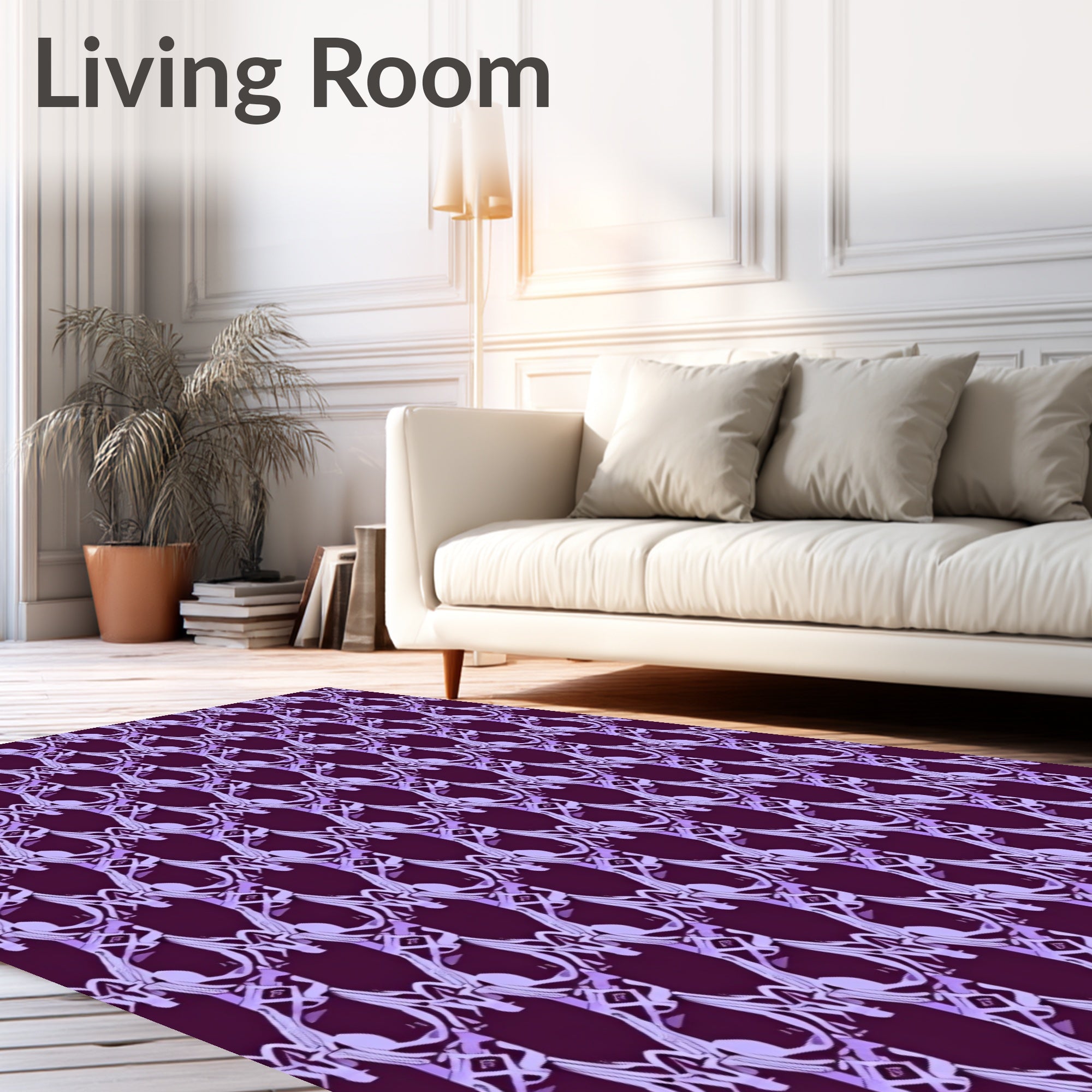 Plum and Lilac Interlocking Vines Rug