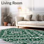 Emerald White Foliage Arabesque Rug