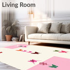Colorful Butterflies Snowflakes Garden Display Rug