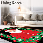 Festive Santa Claus Holly Garland Rug