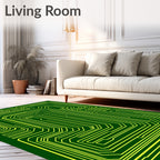 Green Circuit Board Yellow Pathway Rug