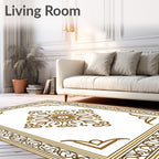 Golden Rococo Medallion Garden Frame Rug