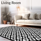 Monochromatic Abstract Geometric Interlocking Shapes Rug