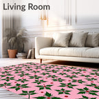 Pink Holly Berries Scatter Rug