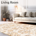 Chic Cream Floral Cluster Arrangement Rug