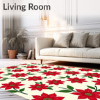 Red Floral Garden Composition Rug