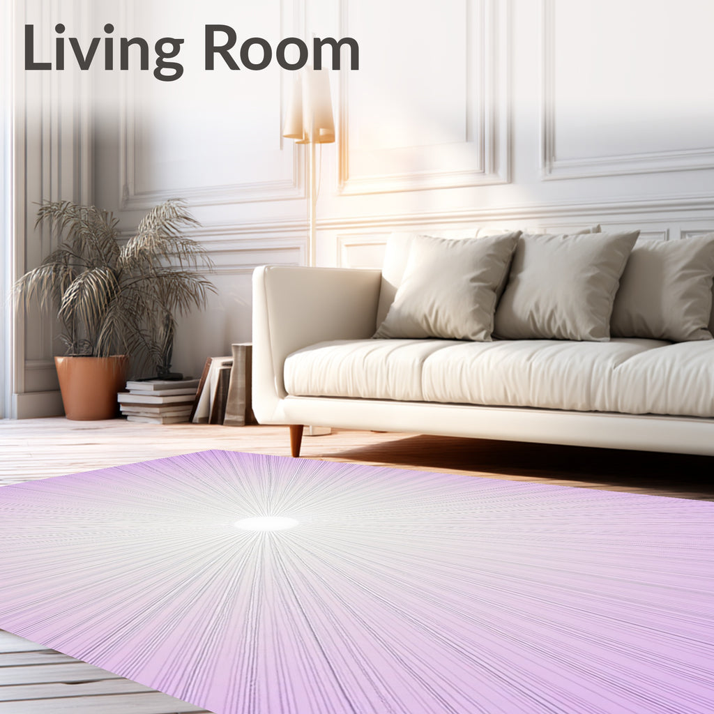 Radiant Lavender Burst Lines Rug