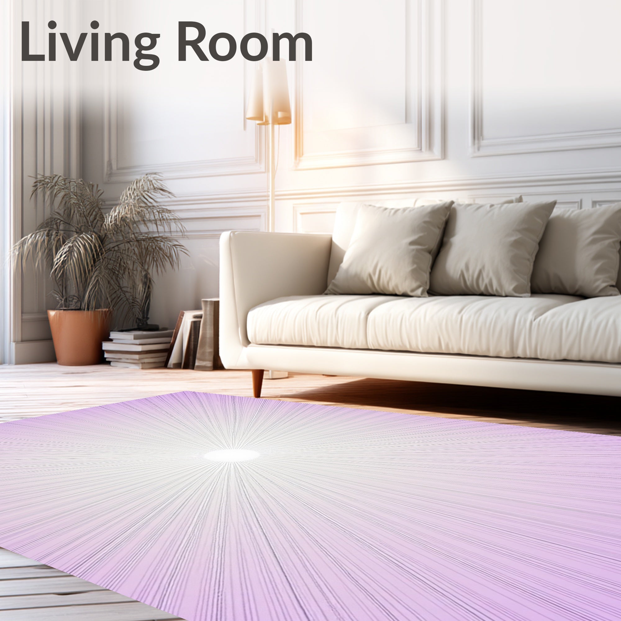 Radiant Lavender Burst Lines Rug