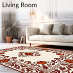 Vineyard Crimson Floral Border Rug
