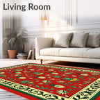 Crimson Pineapple Floral Botanical Imagery Rug