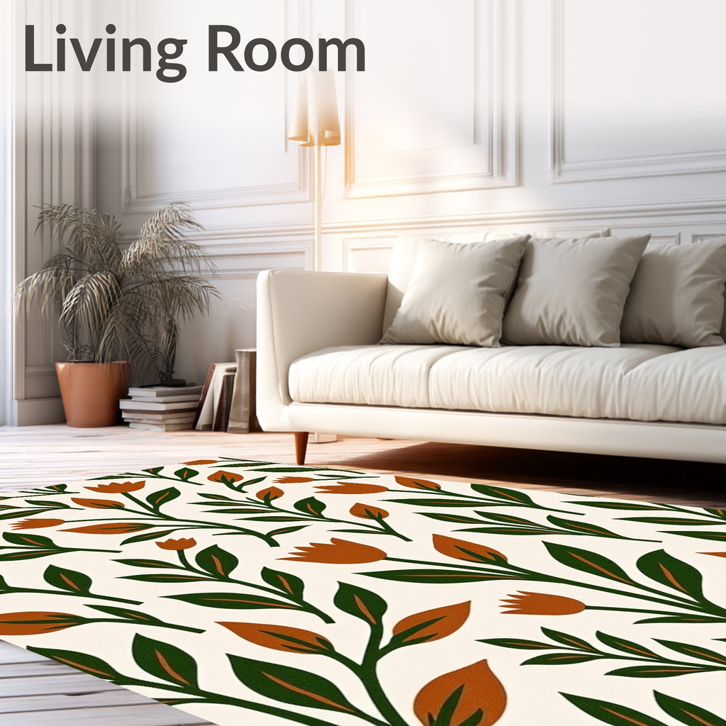 Terracotta Tulip Garden Foliage Rug