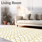 Golden Interlocking Symmetric Lattice Rug