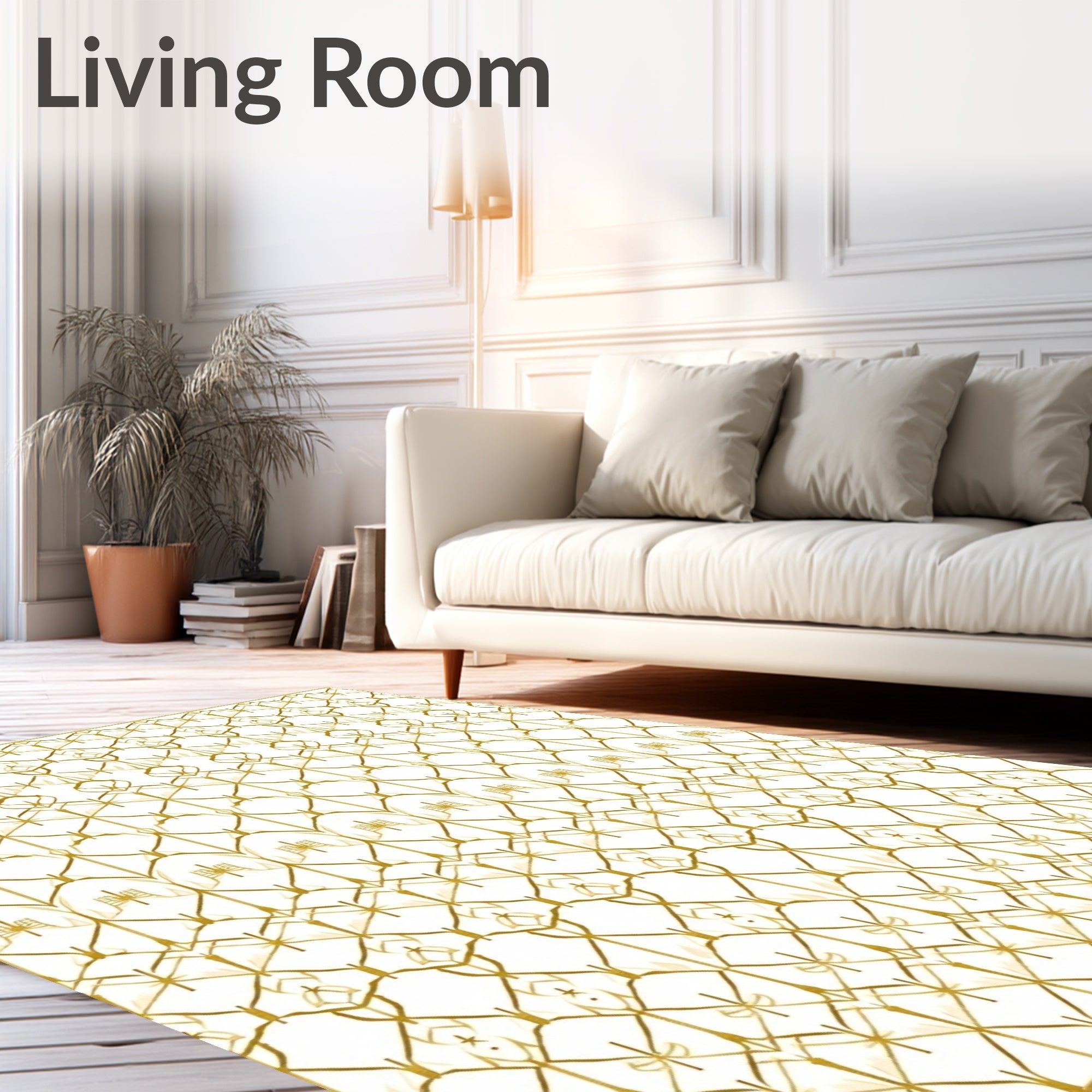 Golden Interlocking Symmetric Lattice Rug
