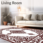 Deep Red Ornamental Filigree Scroll Rug