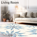 Light Blue Starburst Sunburst Medallion Rug