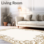 Antique Golden Acanthus Flourish Border Rug