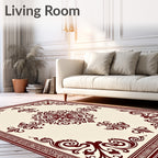 Crimson Ornamental Medallion Textile Rug