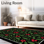 Black Berry Botanical Branches Rug
