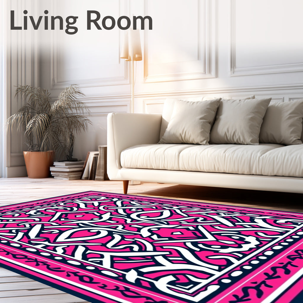 Vibrant Hot Pink Celtic Knot Rug