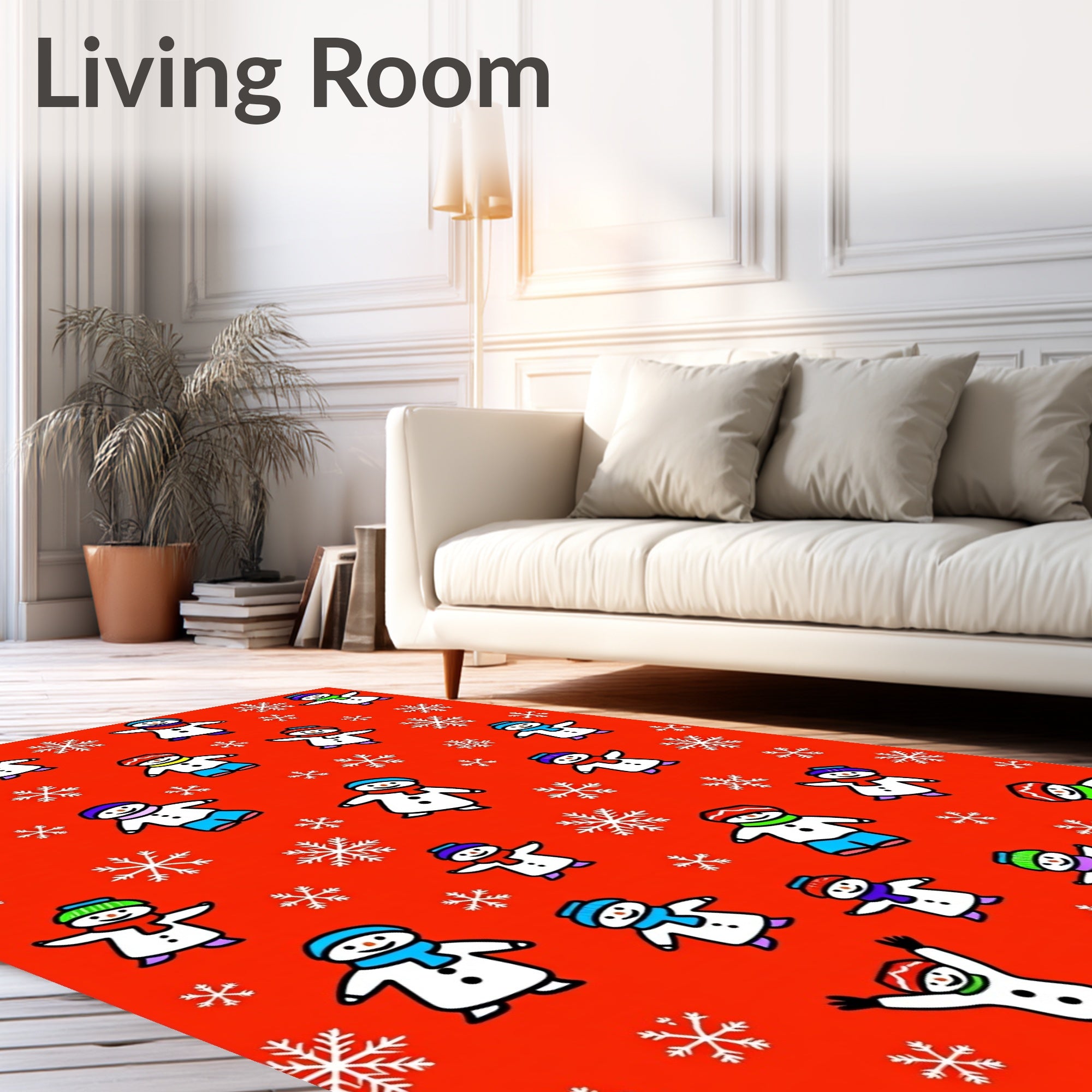 Red Snowman Snowstorm Collection Rug