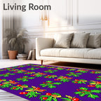 Vibrant Purple Holly Berry Bows Rug