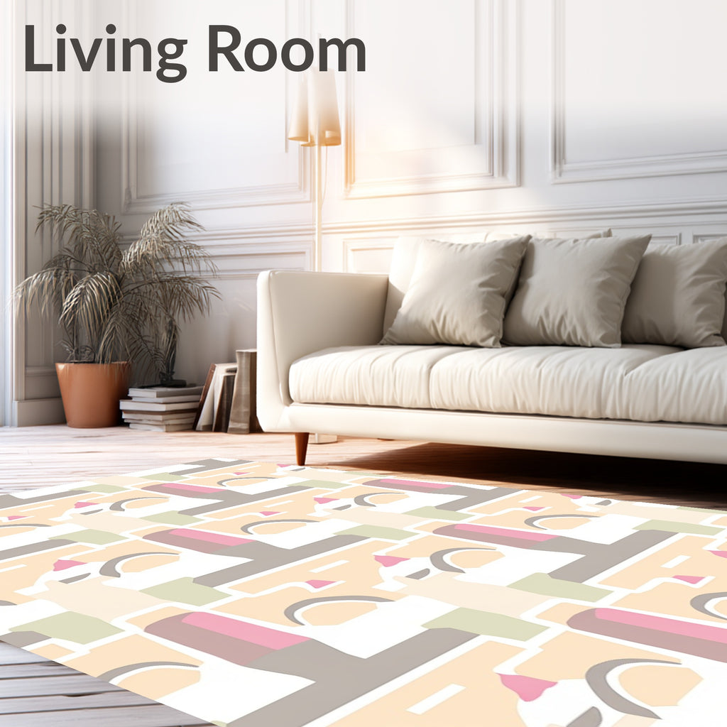 Soft Geometric Abstract Pastels Rug
