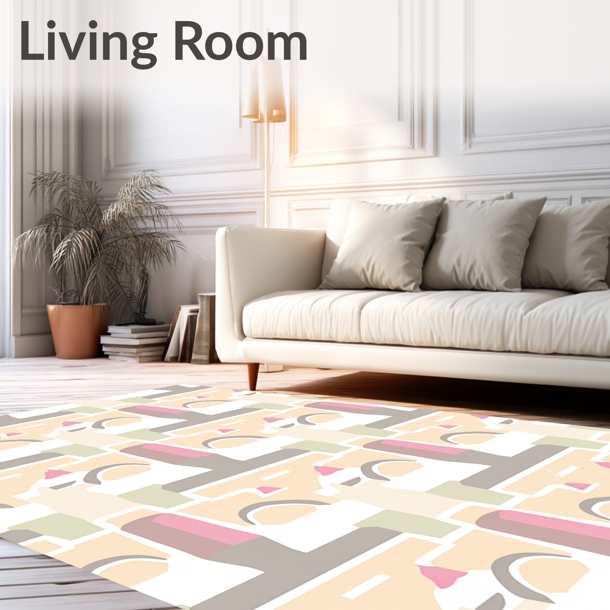 Soft Geometric Abstract Pastels Rug