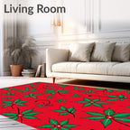 Christmas Scarlet Leaf Arrangement Rug