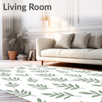 Sage Green Leafy Vine Repeating Rug
