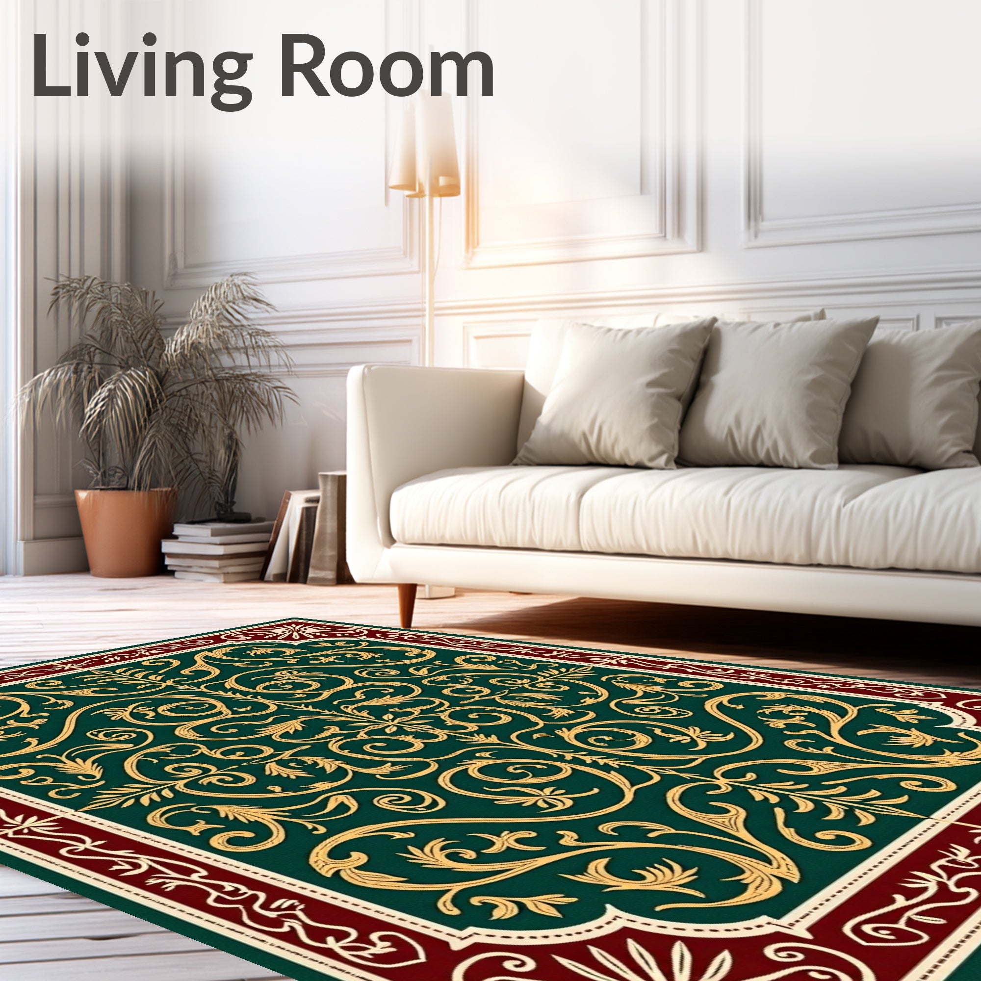 Emerald Gold Traditional Scrollwork Rug