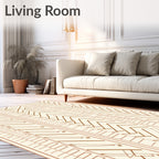 Warm Earthy Tones Striped Geometric Accents Rug