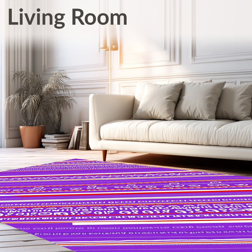 Vibrant Purple Candy Cane Stripes Rug