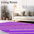 Vibrant Purple Candy Cane Stripes Rug