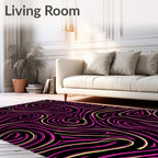 Radical Pink Swirl Flow Rug