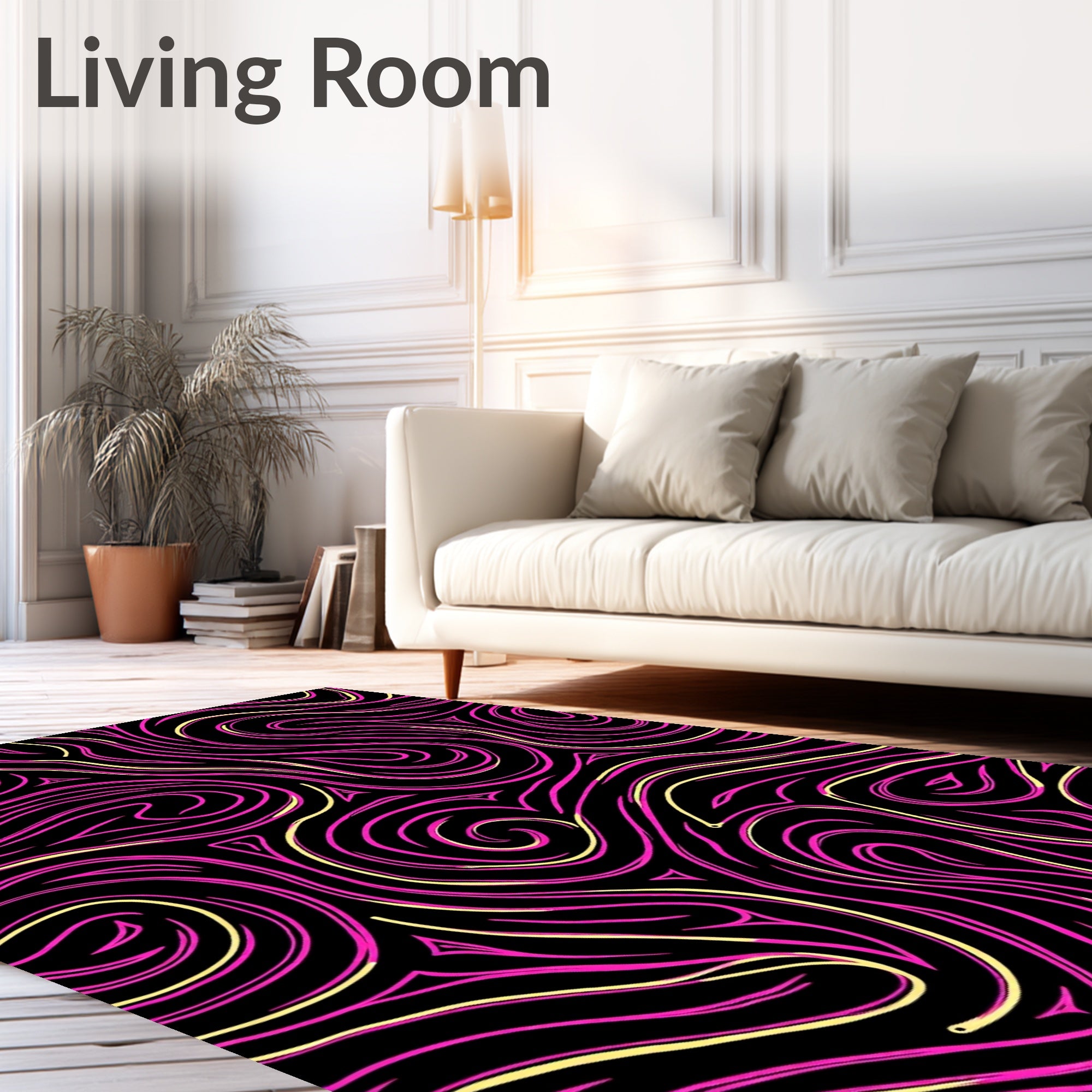 Radical Pink Swirl Flow Rug