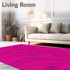 Vibrant Magenta Chevron Stripe Rug