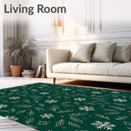 Green Snowflake Leaf Scatter Rug