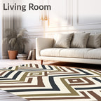 Abstract Earthy Tone Diamond Chevron Rug