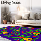 Golden Cherub Bells Holly Berries Rug