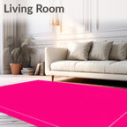 Vibrant Hot Pink Solid Rectangle Rug