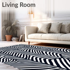 Bold Black White Zebra Stripe Rug