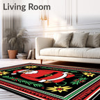 Whimsical Santa Claus Festive Folk Rug