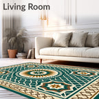 Emerald Gold Starburst Medallion Rug