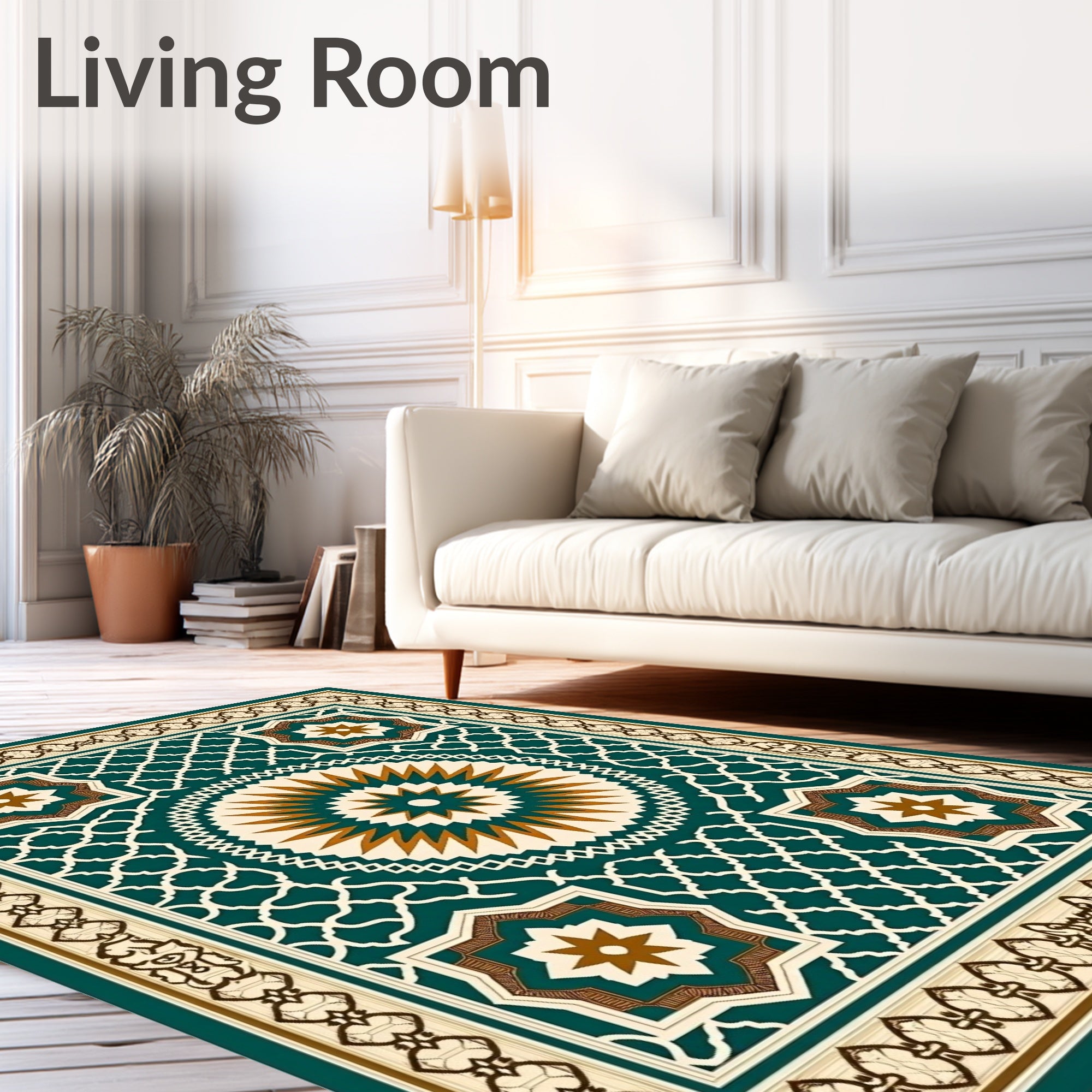 Emerald Gold Starburst Medallion Rug