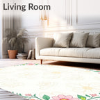 Blush Pink Floral Botanical Vine Rug