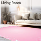 Pink Shimmering Star Border Rug