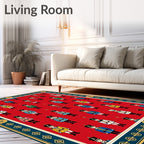Red Guard Soldiers Repeating Pattern Rug