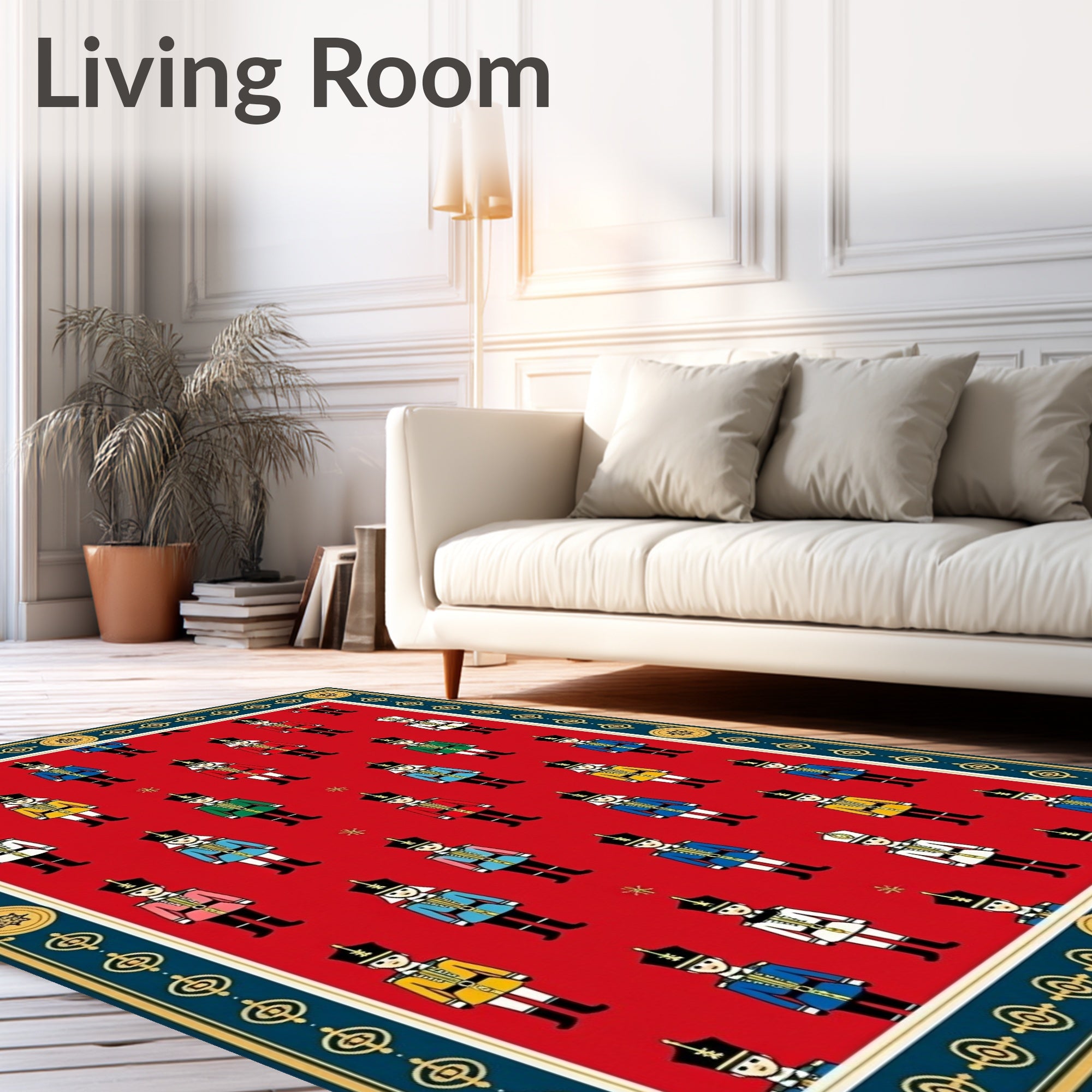 Red Guard Soldiers Repeating Pattern Rug